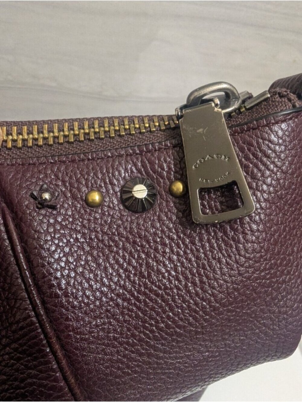 🔥 RARE🔥 Coach Dark Oxblood With Multi-Colored Tea Floral - Satchel Tote Bag - Picture 11 of 16